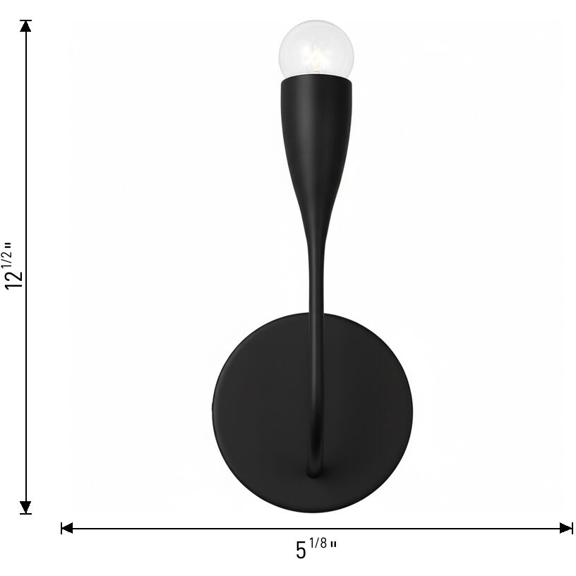 Maya 1 Light 5.13 inch Midnight Black Sconce Wall Light, Small