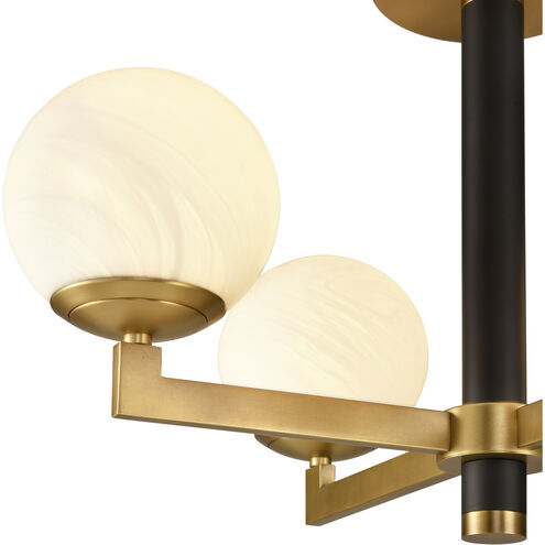 Gillian 4 Light 24 inch Natural Brass with Matte Black Semi Flush Mount Ceiling Light