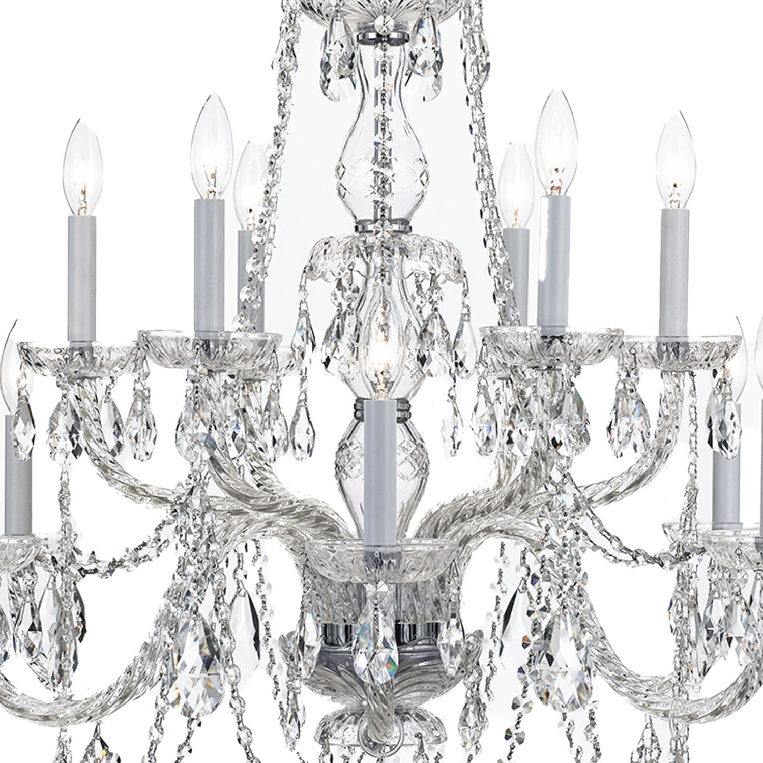 Traditional Crystal 12 Light 31 inch Polished Chrome Chandelier Ceiling Light in Clear Hand Cut