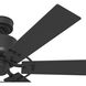 Gilrock 52 inch Matte Black with Golden Maple/Matte Black Blades Ceiling Fan