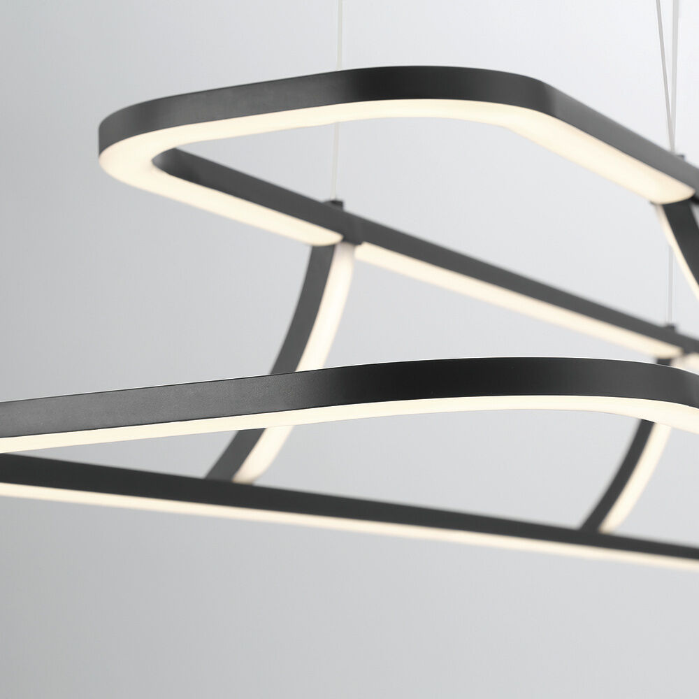 Cadoux Linear Chandelier Ceiling Light in Black