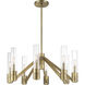 Rohe 8 Light 28 inch Oxidized Brass with Clear Chandelier Ceiling Light in Antique Brass