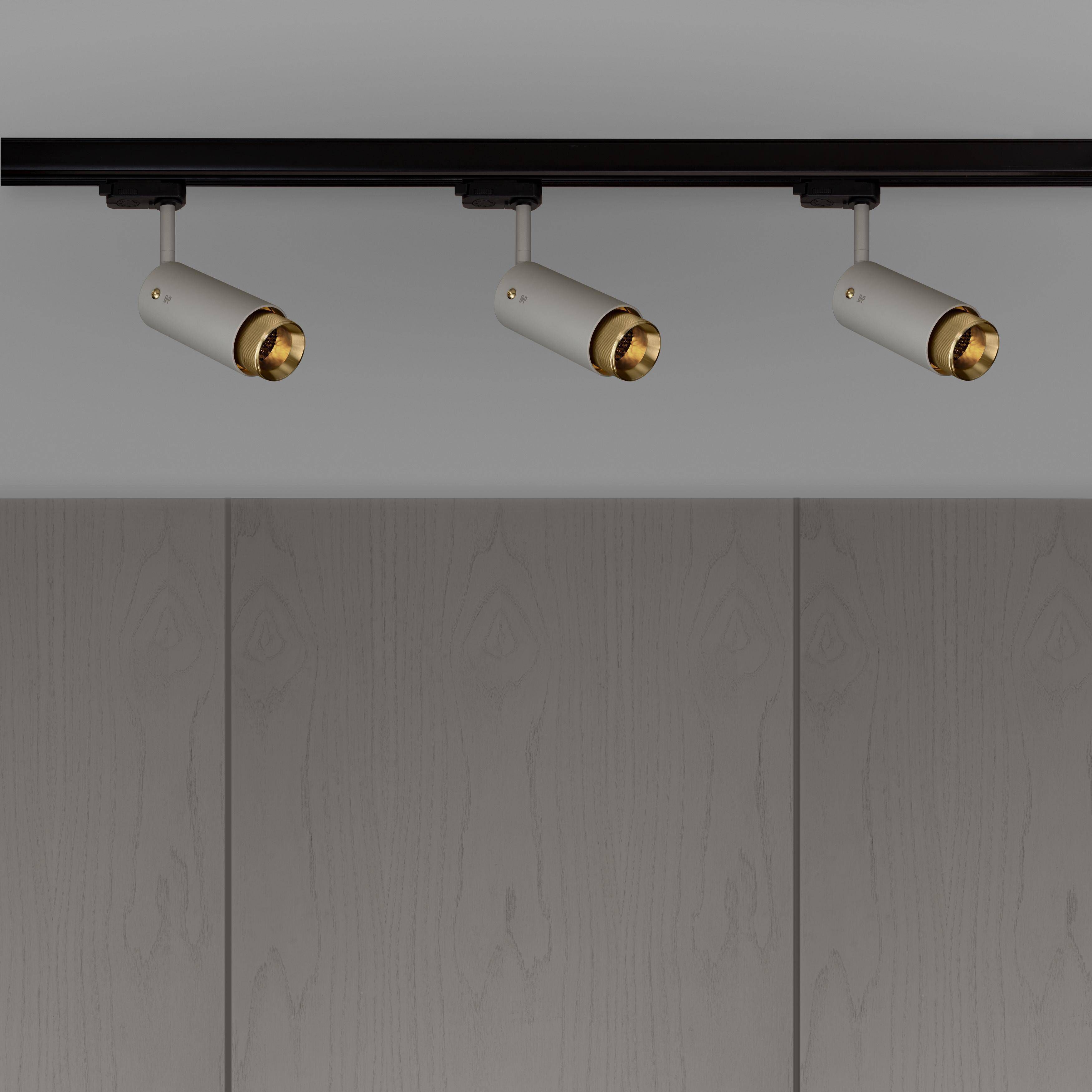 Exhaust Track 1 Light 110-120 Stone / Brass Spotlight Ceiling Light