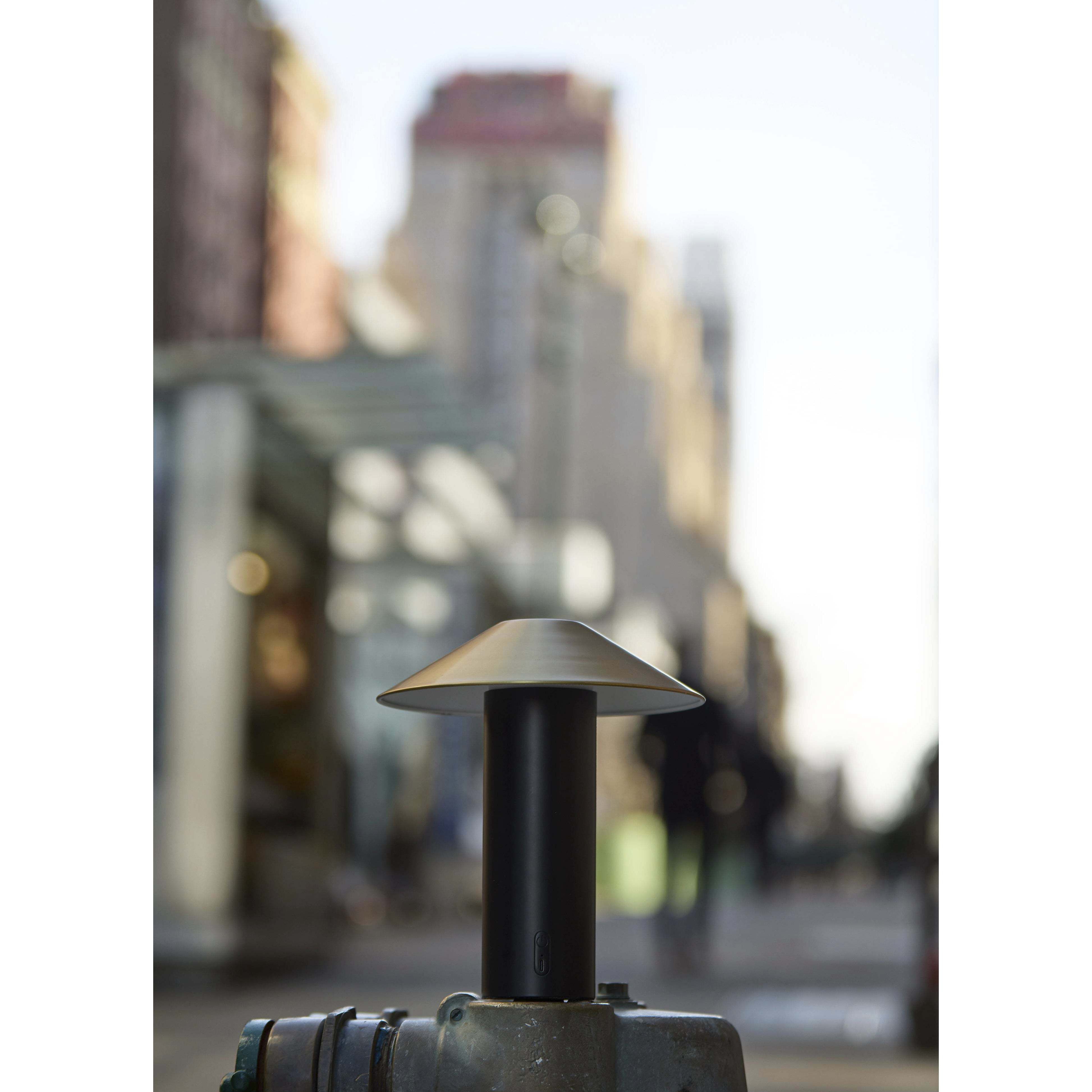 Pina 10.5 inch 4.00 watt Black with Antique Brass Accents Cordless Table Lamp Portable Light, ADS360