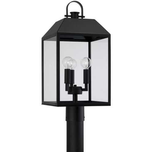 Nelson 3 Light 21.5 inch Black Outdoor Post Lantern