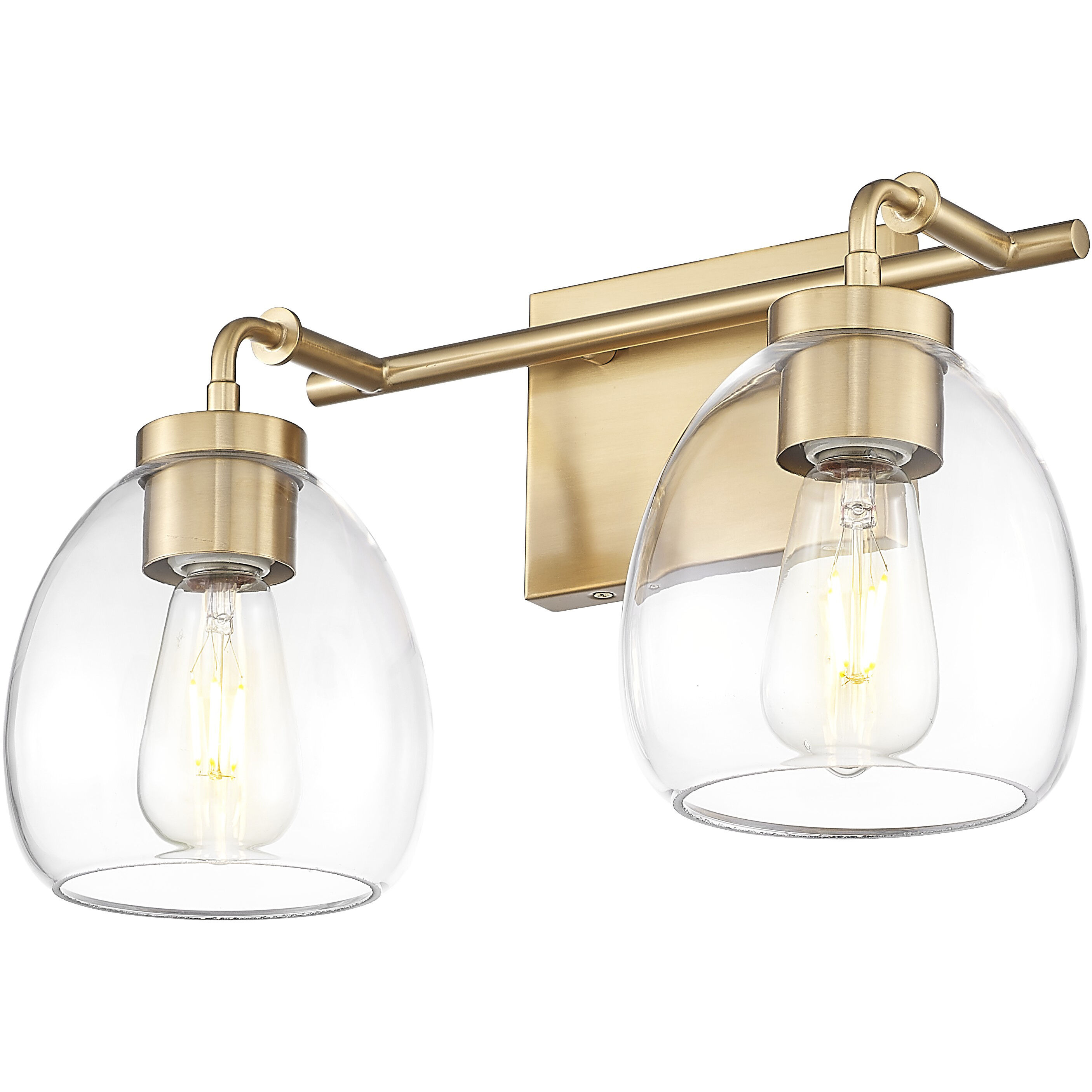 Dawes 2 Light 16 inch Brass Vanity Wall Light