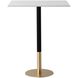 Ronan 39.5 X 31.5 inch White and Gold Pub Table