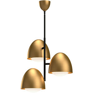 Kenji 3 Light 23.88 inch Aged Gold Chandelier Ceiling Light in Aged Brass