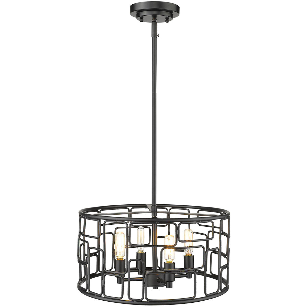 Amoret 4 Light 16 inch Matte Black Convertible Pendant Ceiling Light