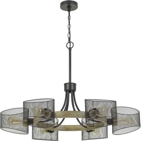 Dronten 6 Light 36 inch Wood/Black Chandelier Ceiling Light