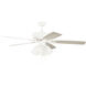 Pro Plus 114 52 inch White with White/Washed Oak Blades Contractor Ceiling Fan