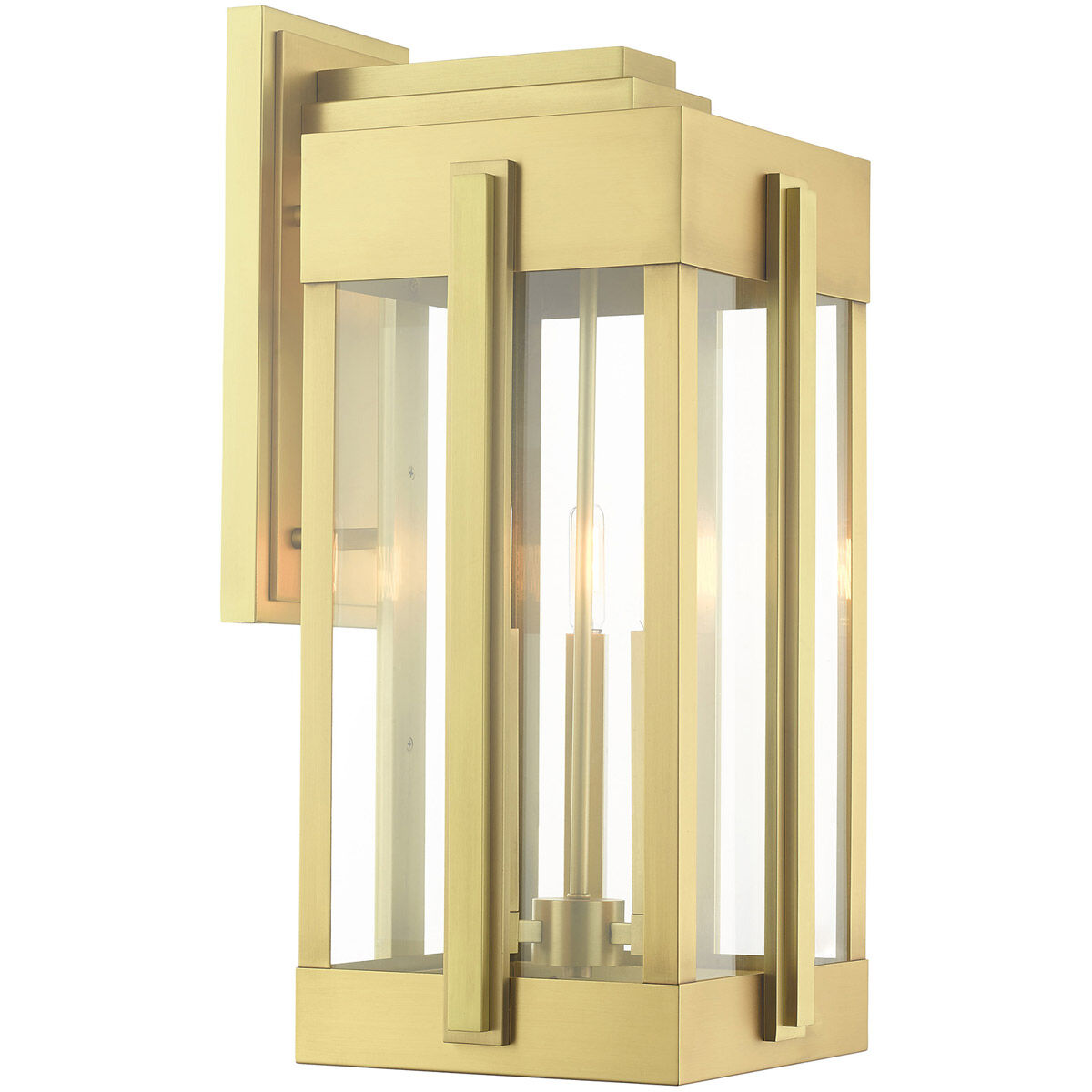 Lexington 3 Light 23 inch Natural Brass Outdoor Wall Lantern