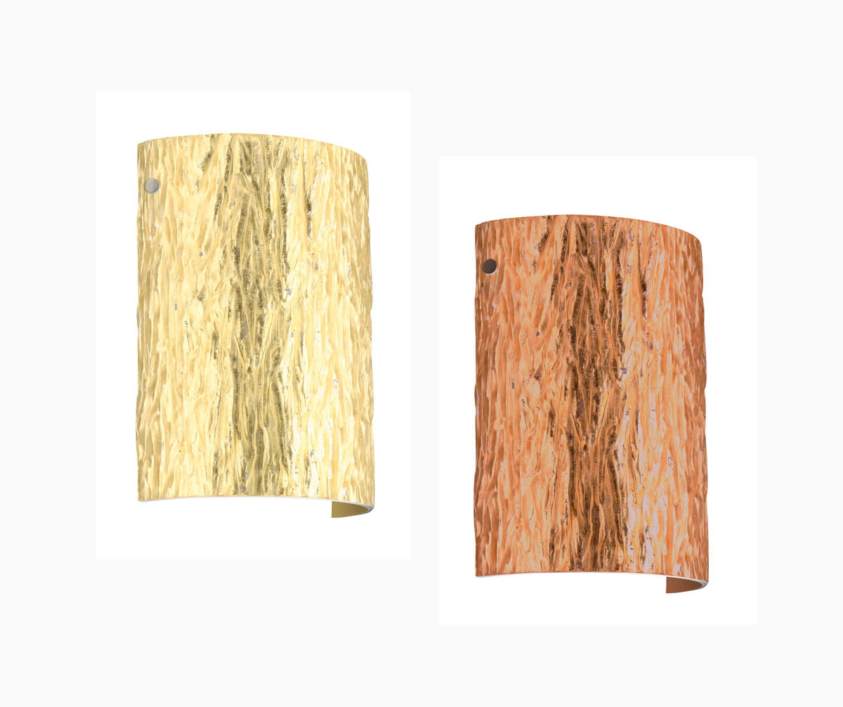 Tamburo 8 LED 8 inch Satin Nickel ADA Wall Sconce Wall Light in Stone Gold Foil Glass