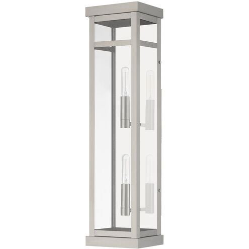Hopewell 2 Light 22 inch Brushed Nickel Outdoor Wall Lantern