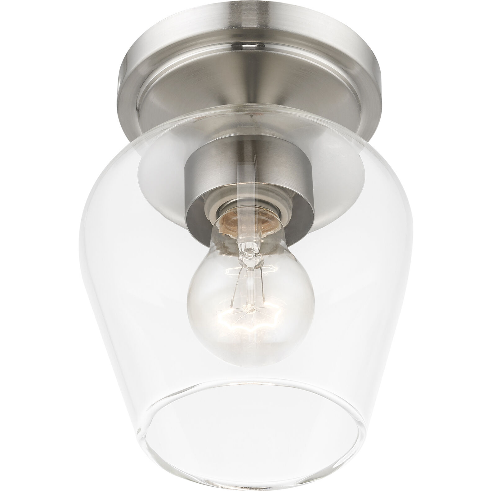 Willow 1 Light 6 inch Brushed Nickel Flush Mount Ceiling Light