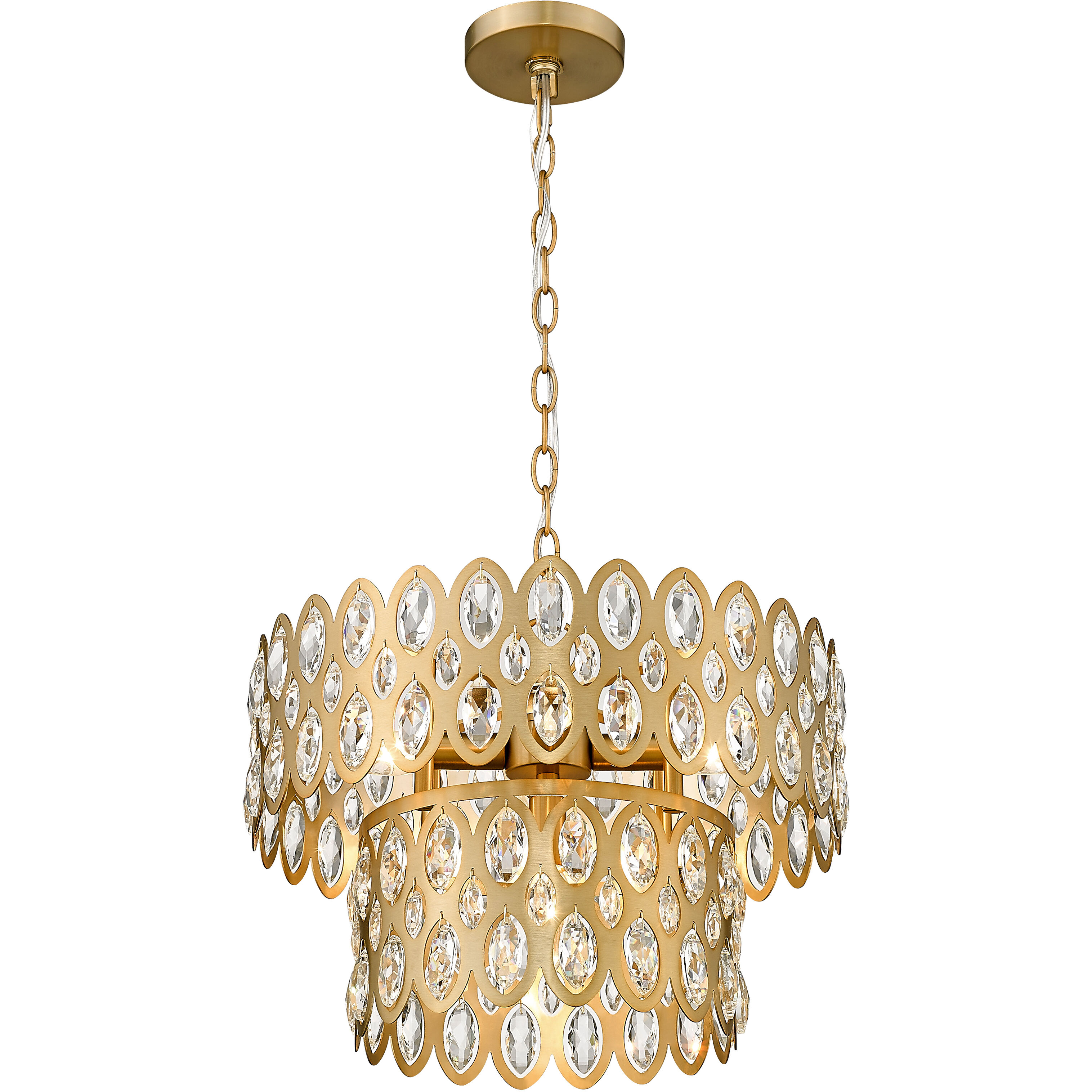 Dealey 5 Light 15.75 inch Heirloom Brass Pendant Ceiling Light