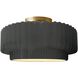 Radiance Collection - Pleated Tier LED 12 inch Gloss Grey Semi-Flush Ceiling Light, Form+Finish+Function