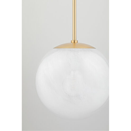 Burlington 1 Light 16 inch Aged Brass Pendant Ceiling Light, Globe/Orb