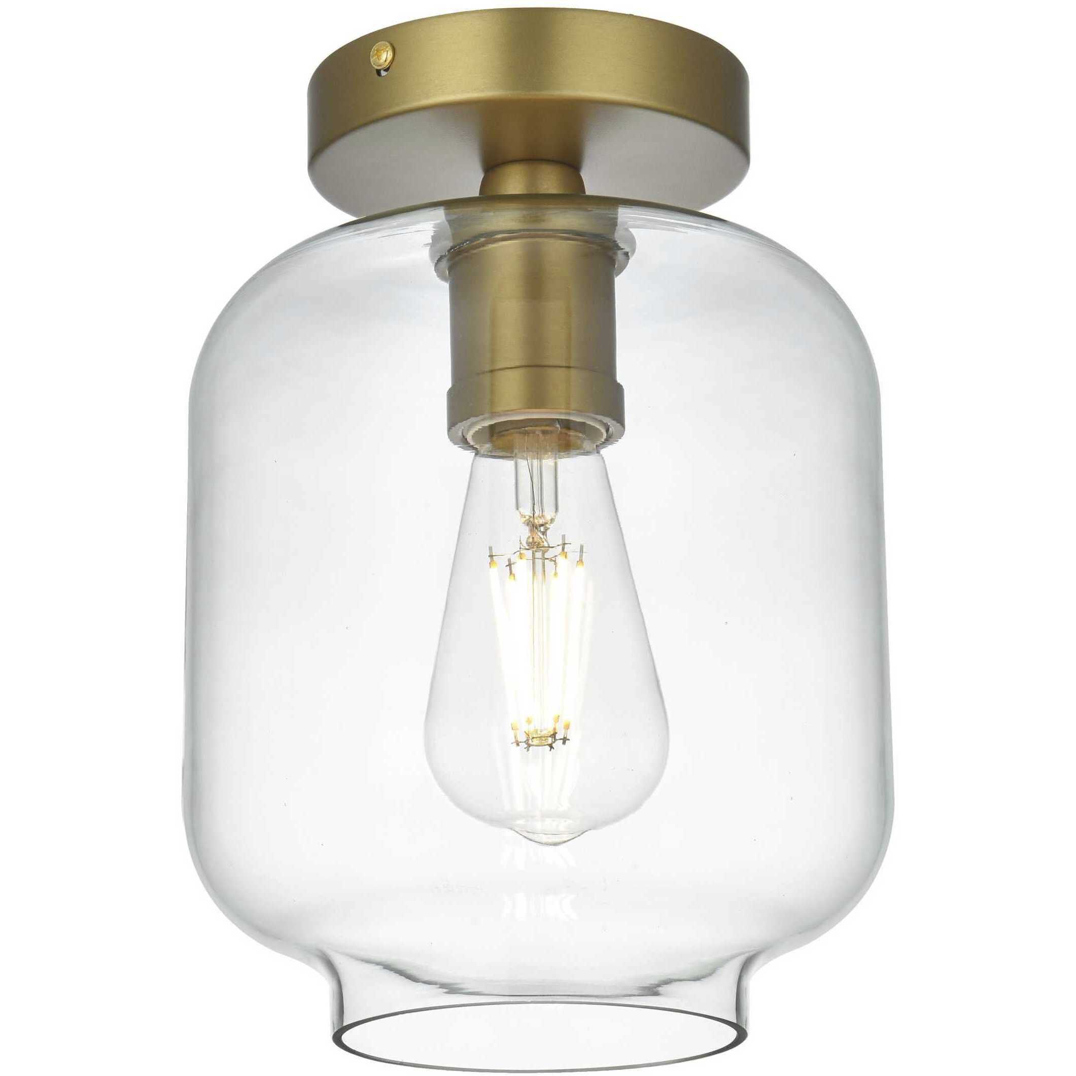 Collier 1 Light 7 inch Satin Gold Flush Mount Ceiling Light