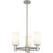 Downtown Urban Crown Point 3 Light 18 inch Satin Nickel Statement Pendant Ceiling Light in Matte White