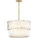 Simone LED 24 inch Burnished Gold Chandelier Ceiling Light in Alabaster, Drum