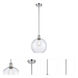 Ballston Large Athens LED 10 inch Polished Chrome Pendant Ceiling Light in Seedy Glass, Ballston