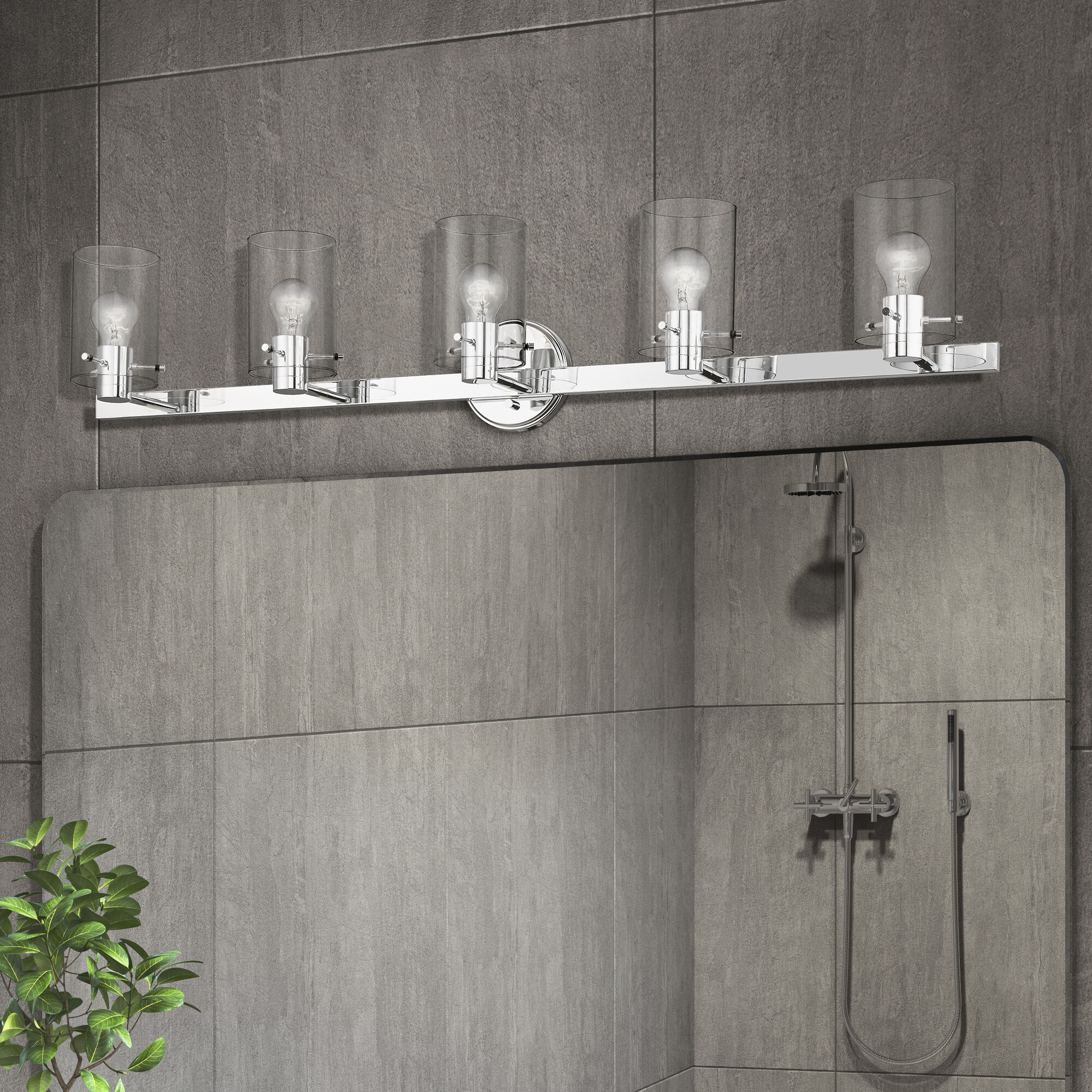 Munich 5 Light 42 inch Polished Chrome Vanity Sconce Wall Light