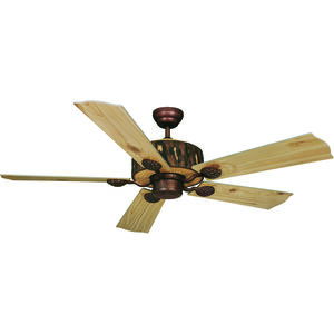 Log Cabin 52 inch Weathered Patina with Washed Oak-Pine Blades Ceiling Fan