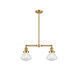 Franklin Restoration Olean 2 Light 22 inch Satin Gold Island Light Ceiling Light in Seedy Glass, Franklin Restoration