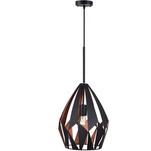 Oxide 1 Light 20 inch Black and Copper Down Pendant Ceiling Light