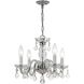 Traditional Crystal 4 Light 15 inch Polished Chrome Mini Chandelier Ceiling Light in Clear Hand Cut