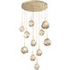 Gem LED 35.6 inch Gilded Brass Chandelier Ceiling Light, Round Multi-Port