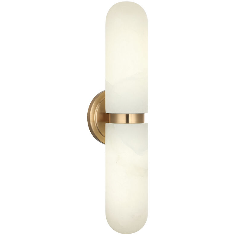 Capsula 2 Light 4.75 inch Aged Gold Brass Wall Sconce Wall Light