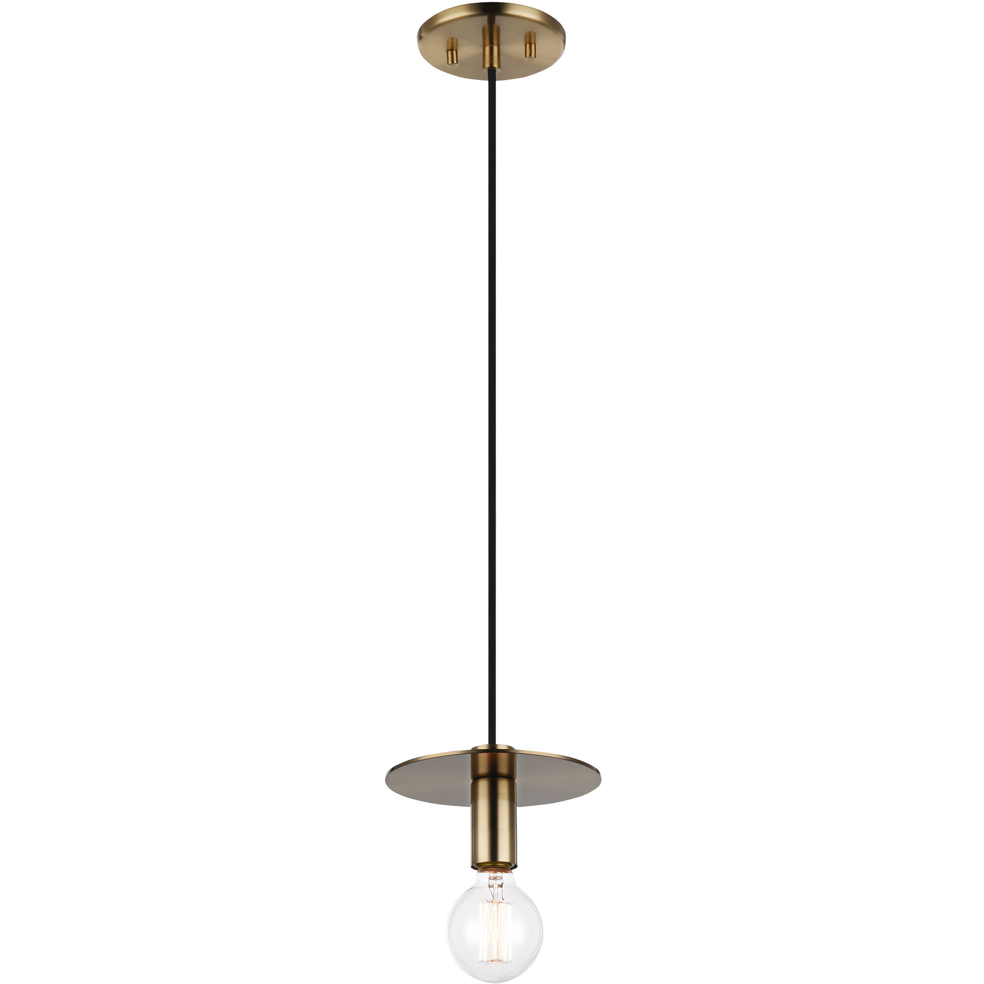 Kasa 1 Light 7.13 inch Aged Gold Brass Pendant Ceiling Light