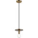 Kasa 1 Light 7.13 inch Aged Gold Brass Pendant Ceiling Light