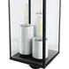 Back Bay 3 Light 23.25 inch Matte Black with Clear Outdoor Post Light