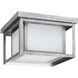 Hunnington LED 10 inch Weathered Pewter Outdoor Flush Mount