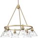 Yep Orwell 29 inch 60.00 watt Brushed Champagne Brass Chandelier Ceiling Light in Clear Glass