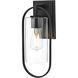 Jaxson 1 Light 15 inch Black Outdoor Wall Sconce