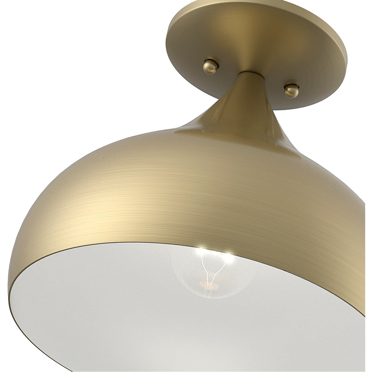 Amador 1 Light 10 inch Antique Brass Semi-Flush Mount Ceiling Light