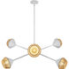 Alora Mood Daphne 6 Light 37.5 inch White and Brown Cotton Rope Chandelier Ceiling Light