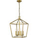 Canada 4 Light 17 inch Gold Chandelier Ceiling Light
