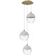 Sonoma Ave. 3 Light 18 inch Brushed Brass Multi Port Pendant Ceiling Light