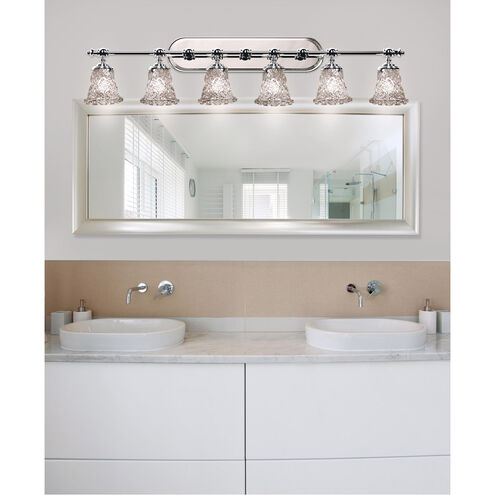 Veneto Luce LED 48 inch Polished Chrome Bath Bar Wall Light in 4200 Lm LED, Lace (Veneto Luce), Round Flared, Tradition