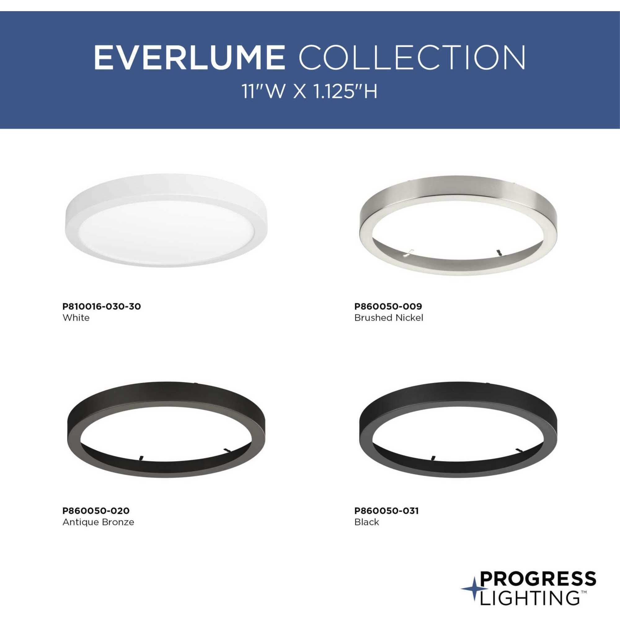 Everlume LED 11 inch White Edgelit Flush Mount Ceiling Light, Progress LED