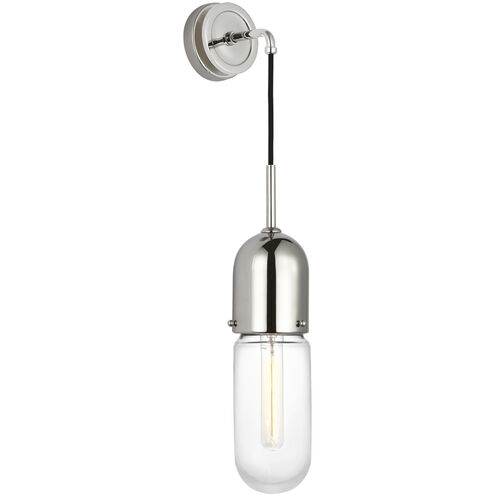 Thomas O'Brien Junio LED 4.25 inch Polished Nickel Wall Light in Clear Glass