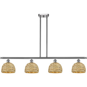 Woven Rattan 4 Light 48.00 inch Island Light