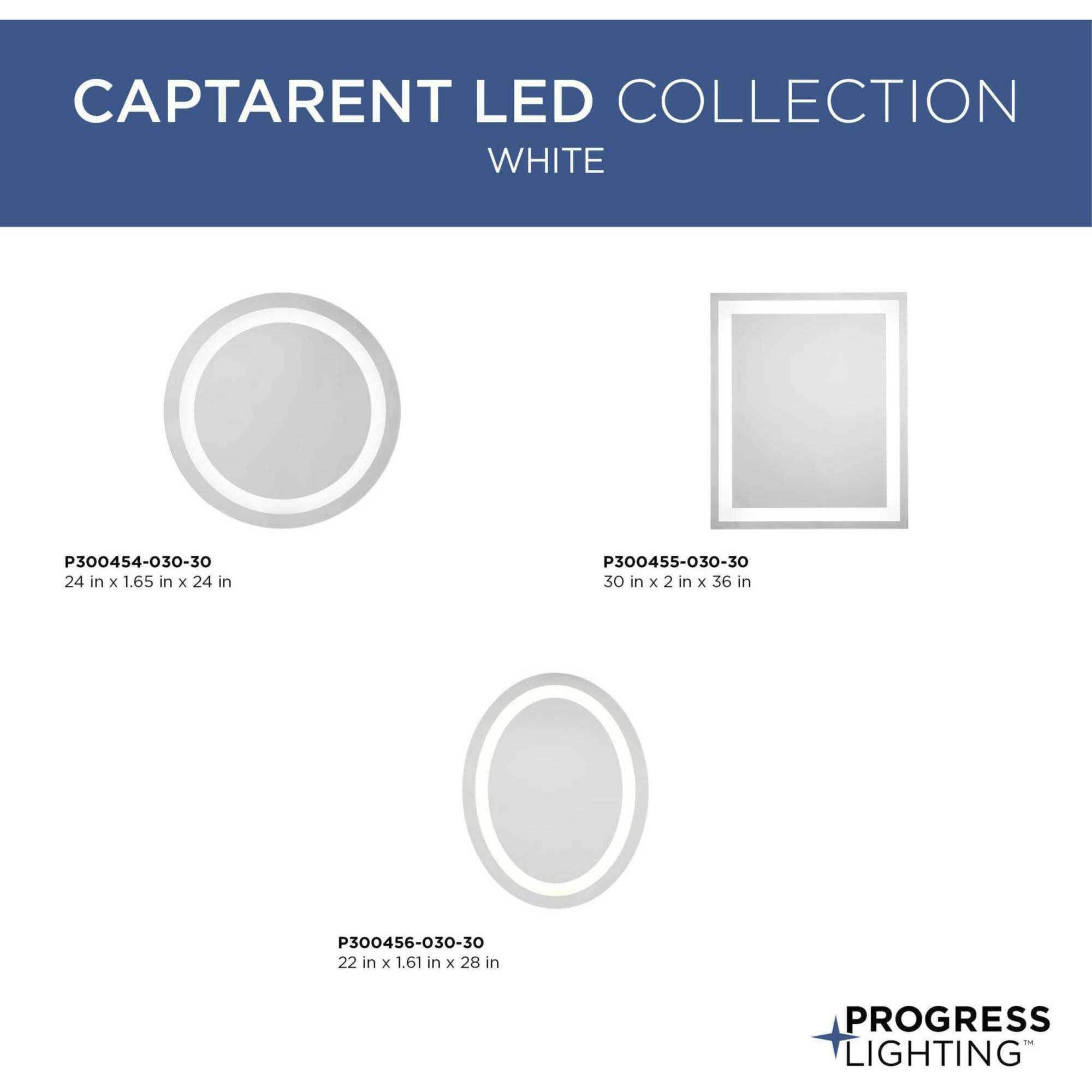 Captarent LED 28 X 22 inch White Led Illuminated Mirror