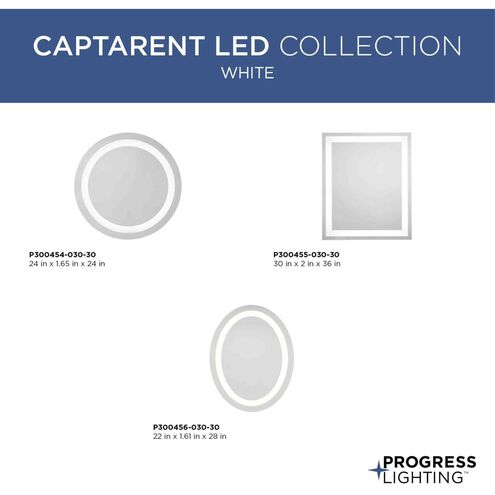 Captarent LED 24 X 24 inch White Led Illuminated Mirror
