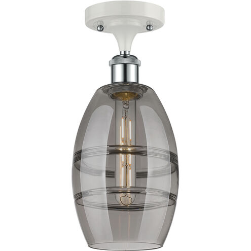 Ballston Vaz 1 Light 5.88 inch White Polished Chrome Semi-Flush Mount Ceiling Light